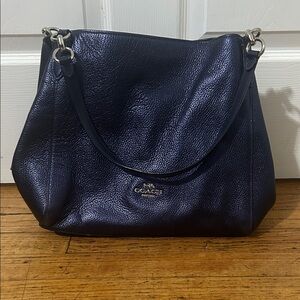 Coach Midnight Blue Leather Shoulder Bag